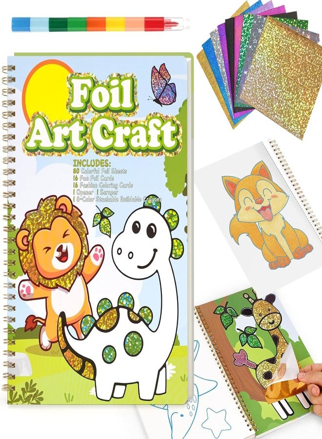 3 otters Foil Art Set, Animal Scratch Art for Kids Coloring Books Party Supplies for Girls Boys Goodie Bag Stuffers Birthday Gift DIY - Image 1